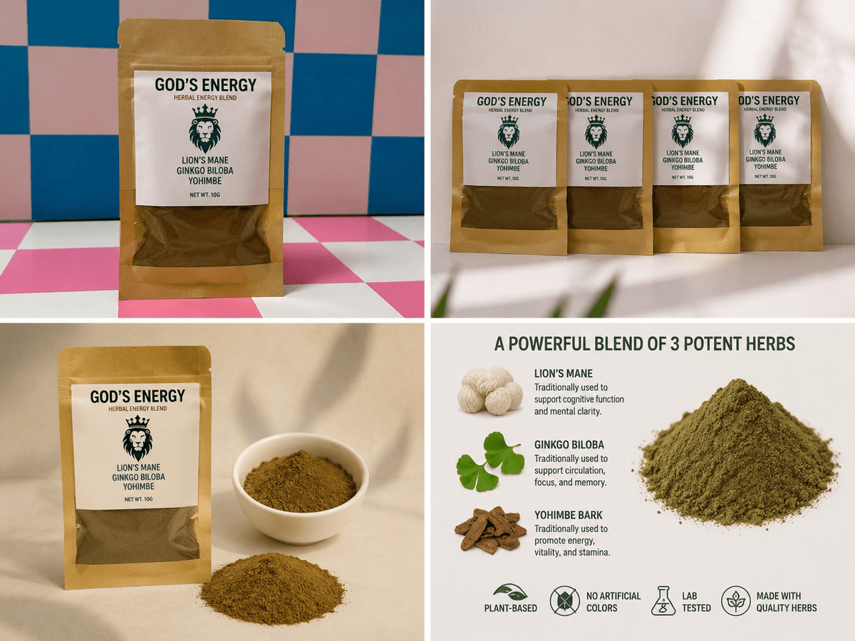 God’s Energy™ | Natural Herbal Energy & Focus Blend (4 Packets) - Lucky Libido